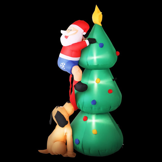 Jingle Jollys Christmas Inflatable Santa Tree 1.8M Illuminated Decorations