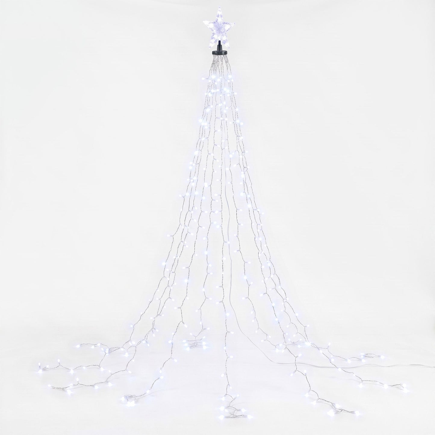 Jingle Jollys 2,5M Weihnachtsbaumlichter Baumspitze Lichterketten Wasserfall Lichterketten Weiß