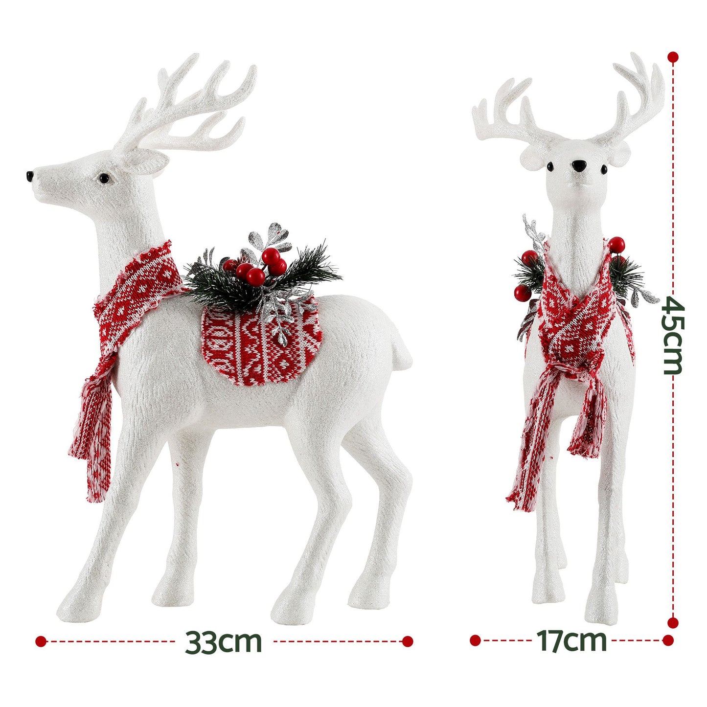 Jingle Jollys Christmas Reindeer 45cm Glitter Deer Ornaments Party Decorations