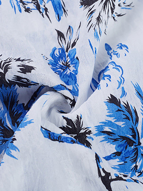 Men's Hawaiian Shirt Short Sleeves Printed Button Down Summer Beach Dress Shirts