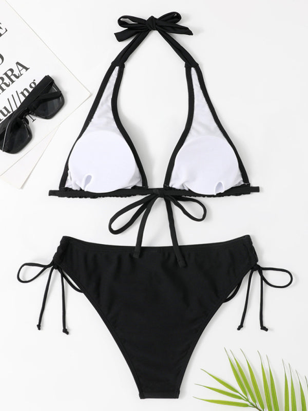 Women's two-piece sexy strappy bikini swimsuit