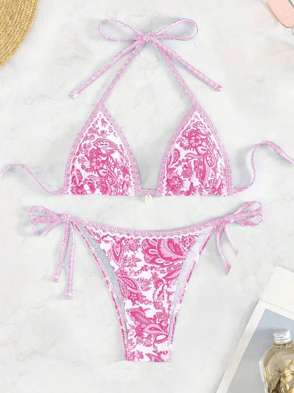 Sexy bikini set with multi-color floral print