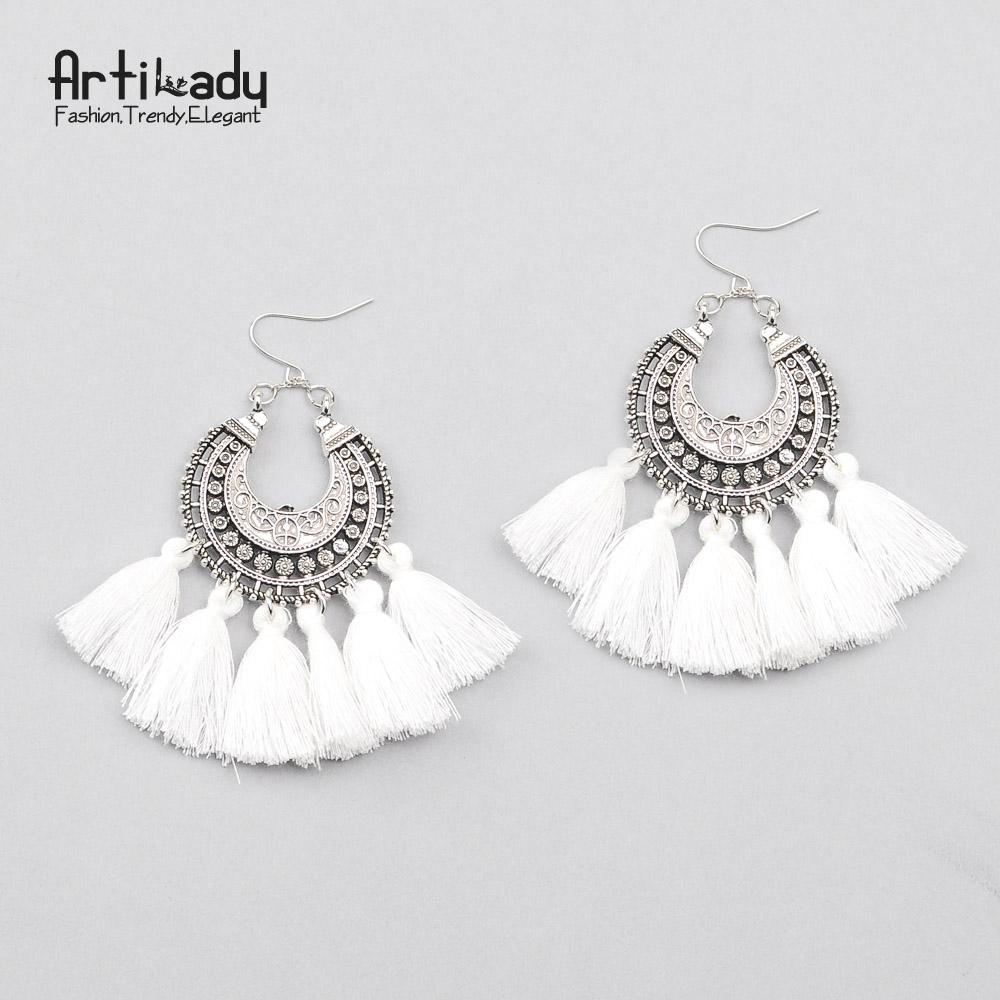 Artilady boho tassel earring vintage bohemia women jewelry