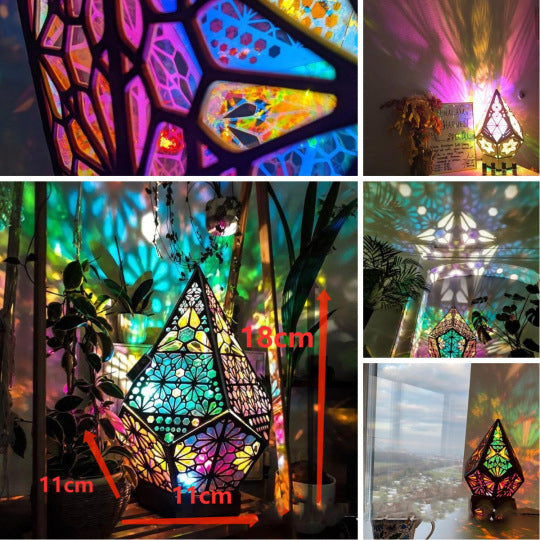 wedding Floor Lamp- Bohemian Light Spot Diamond Light Hollow Bohemian Colorful Lights