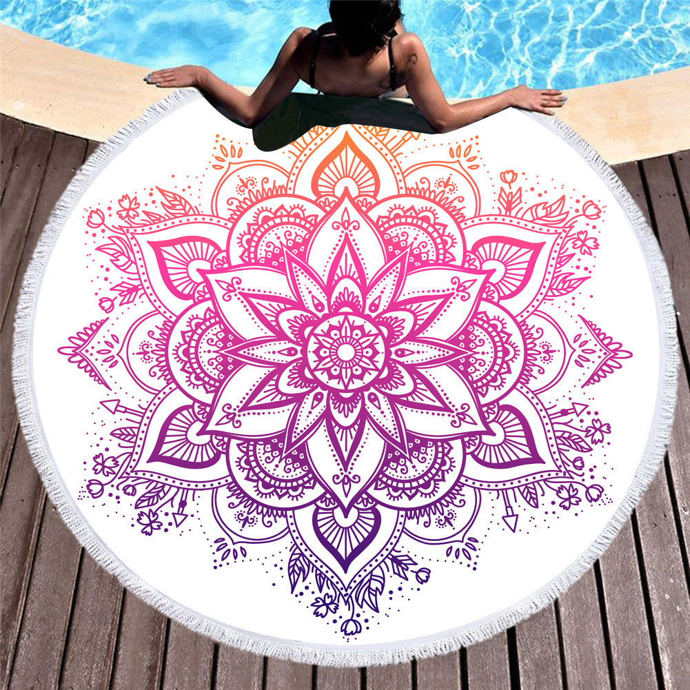 Microfiber round beach towel