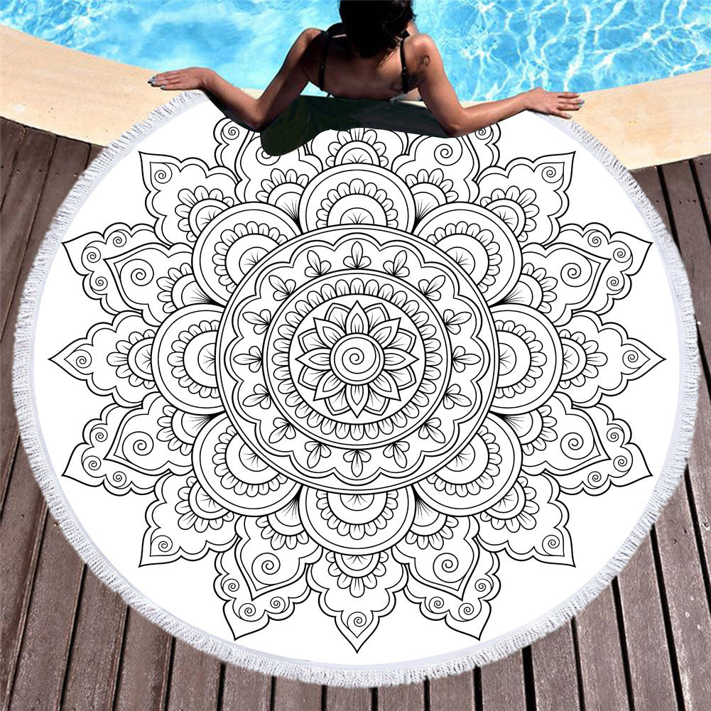 Microfiber round beach towel