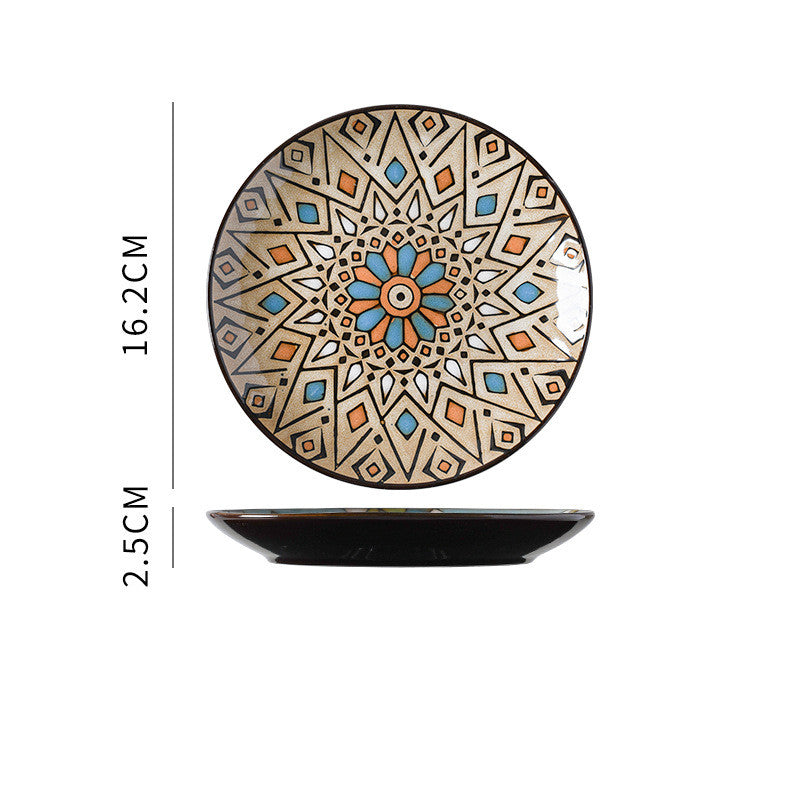 Ceramic Art Dinner Plate Dish Home Refreshment Plate Restaurant Tableware Porcelain Plate Net Red Plate