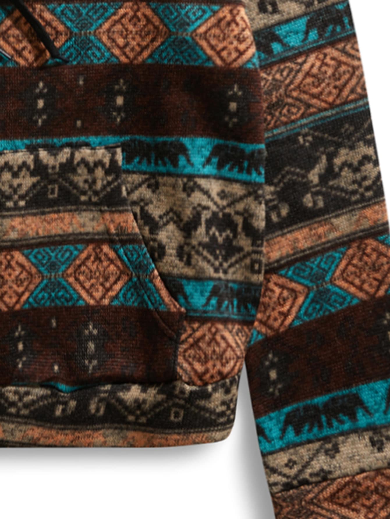 Boho Print Thermal Lined Hoodie