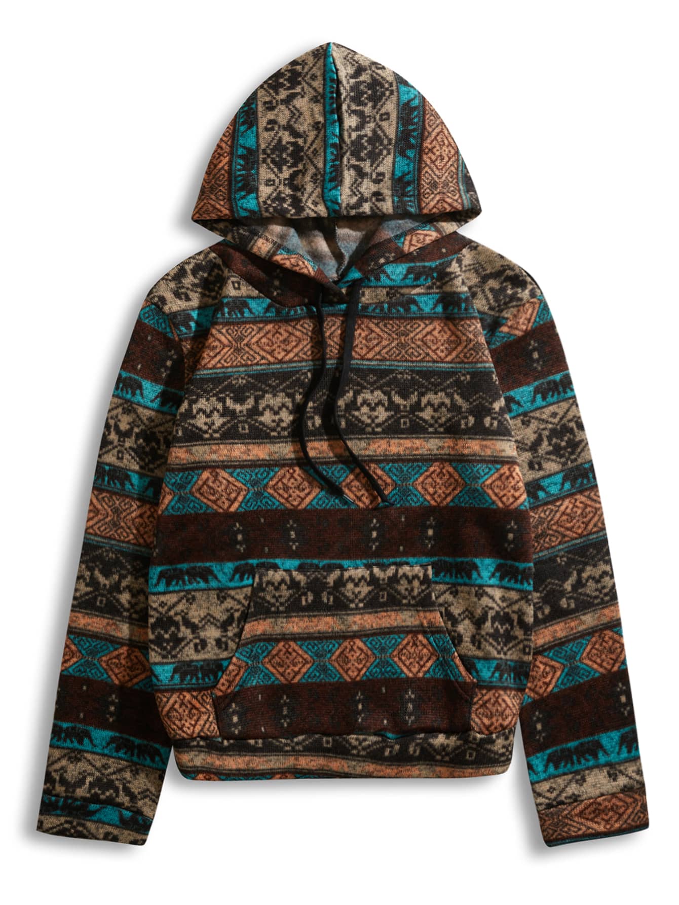 Boho Print Thermal Lined Hoodie