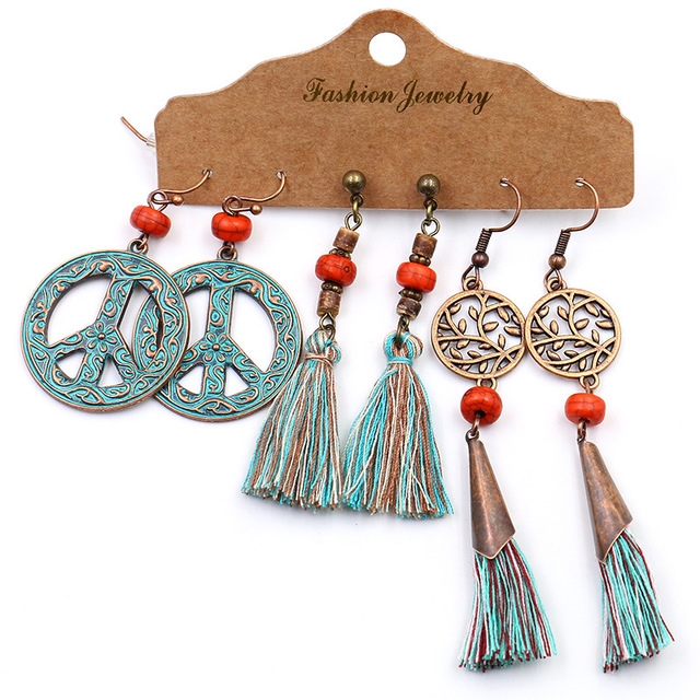 Bohemian Style Vintage Earrings-Dianasteves -Women