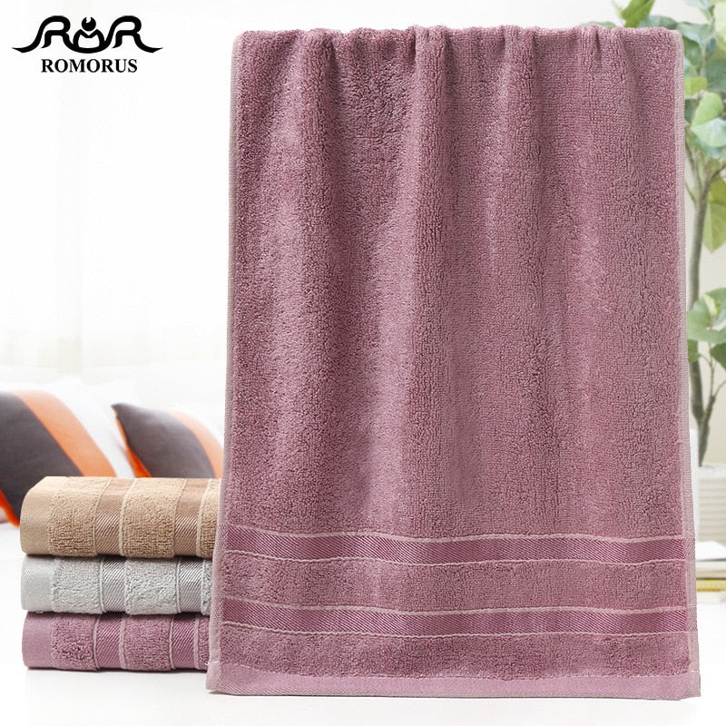 ROMORUS 100% Bamboo Fiber Towels Purple Gray Brown Bath Face Towel Set Cool Bamboo Absorbent Healthy Bathroom Towels for Adults