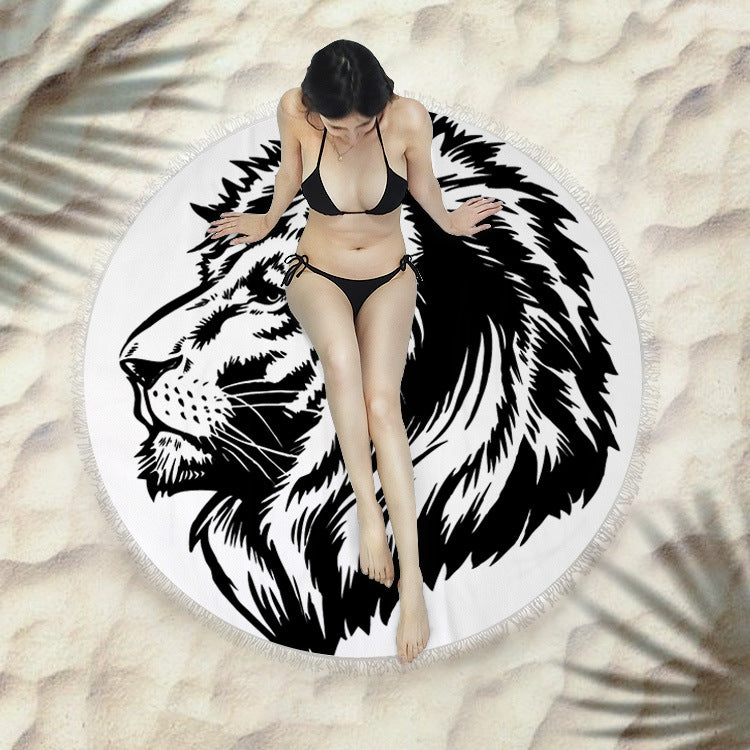 Fringed beach towel round bath towel beach towel