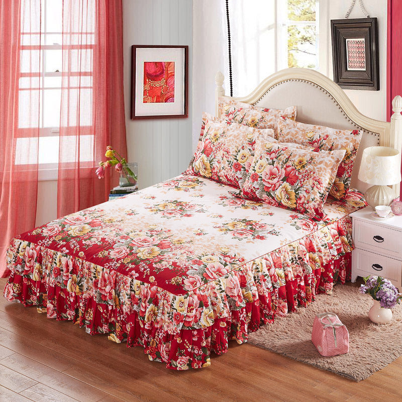 Four piece set on cotton bed