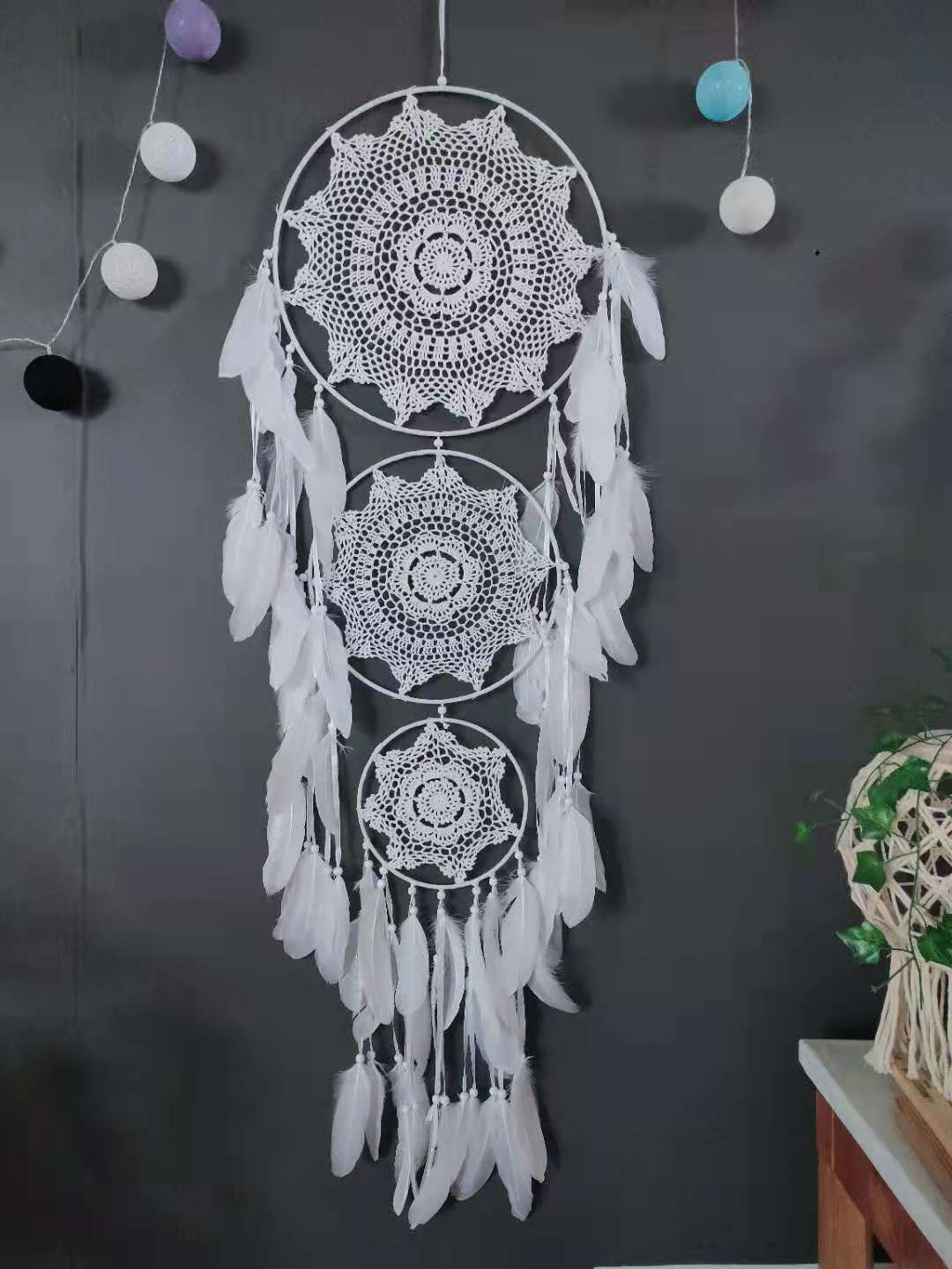 New Three-Ring Star Big Lace Dream Catcher Wedding Scene Decoration Dream Catcher Ornaments Homestay Ornaments