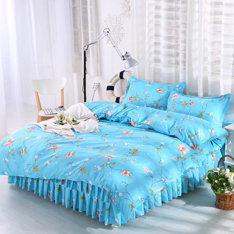 Four piece set on cotton bed