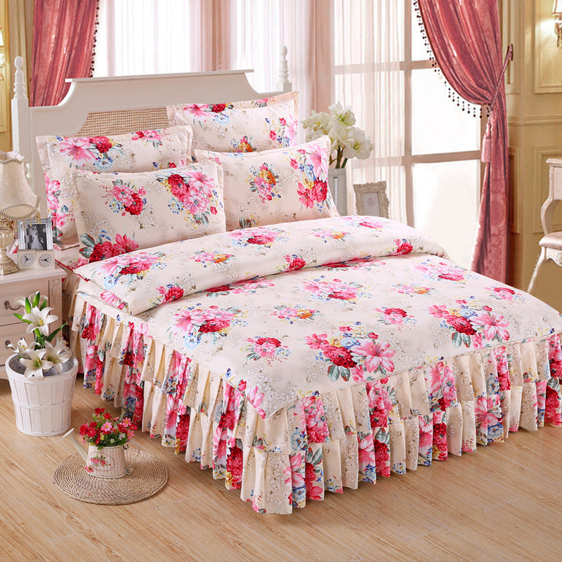 Four piece set on cotton bed