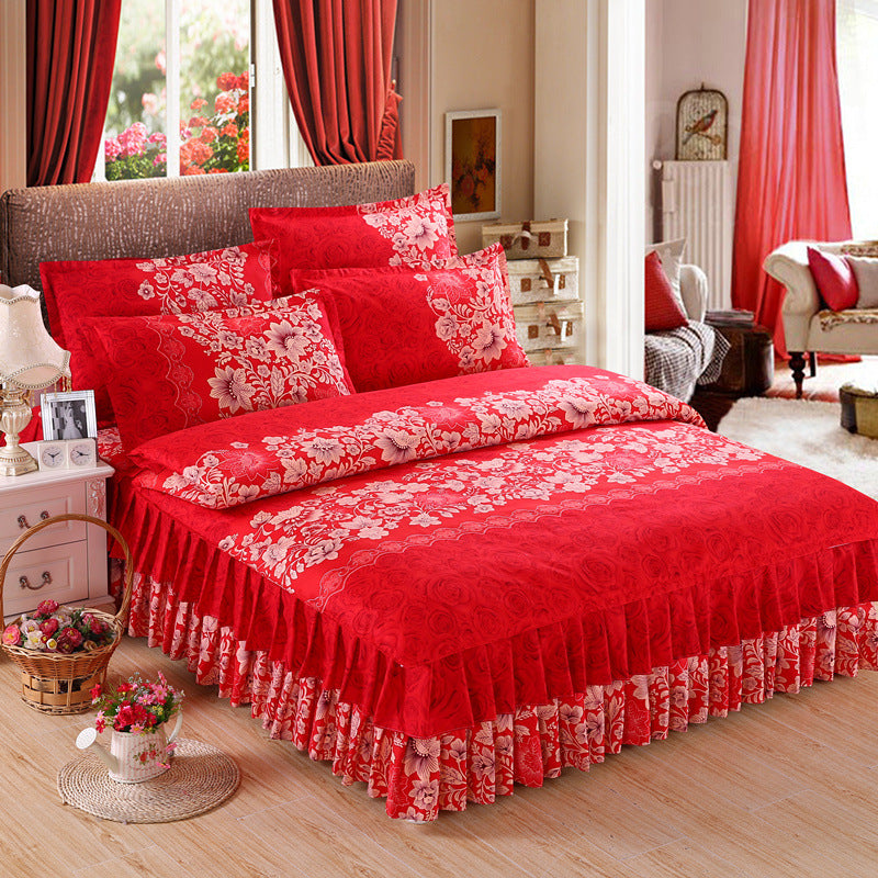 Four piece set on cotton bed