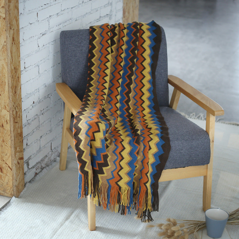 Bohemian knitted blanket