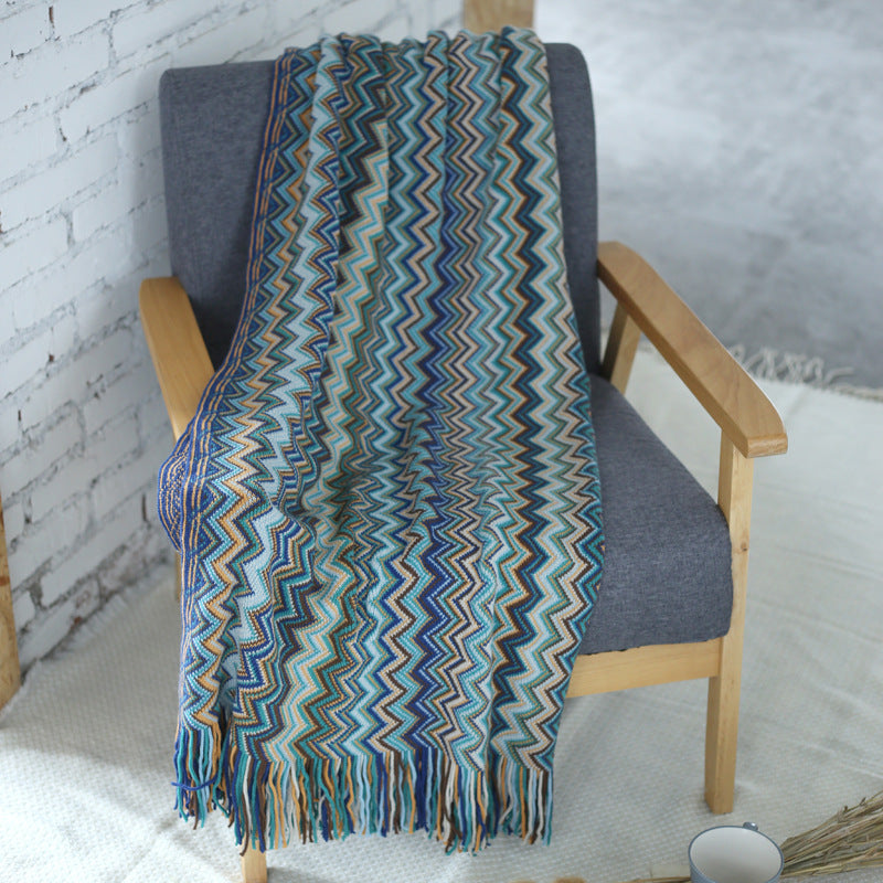 Bohemian knitted blanket