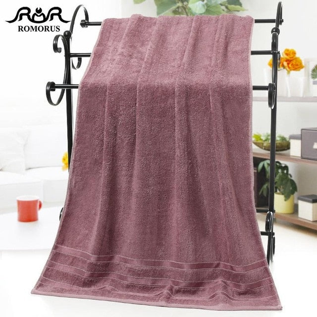 ROMORUS 100% Bamboo Fiber Towels Purple Gray Brown Bath Face Towel Set Cool Bamboo Absorbent Healthy Bathroom Towels for Adults