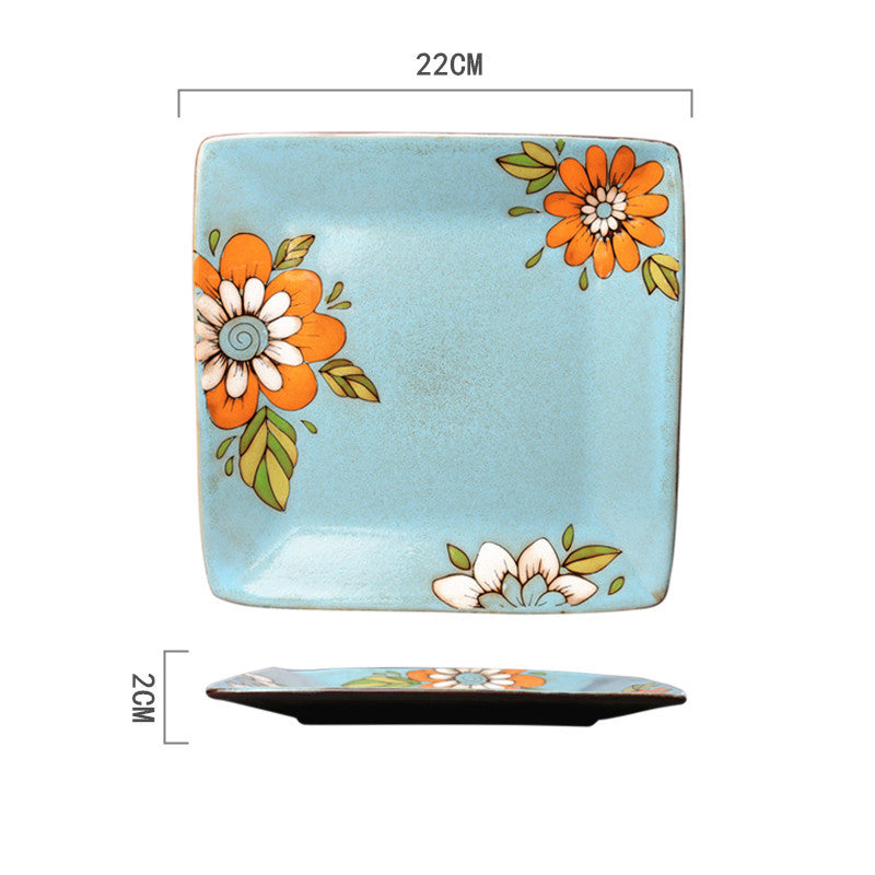 Ceramic Plate Household Tableware Round Flat