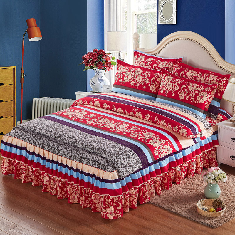 Four piece set on cotton bed