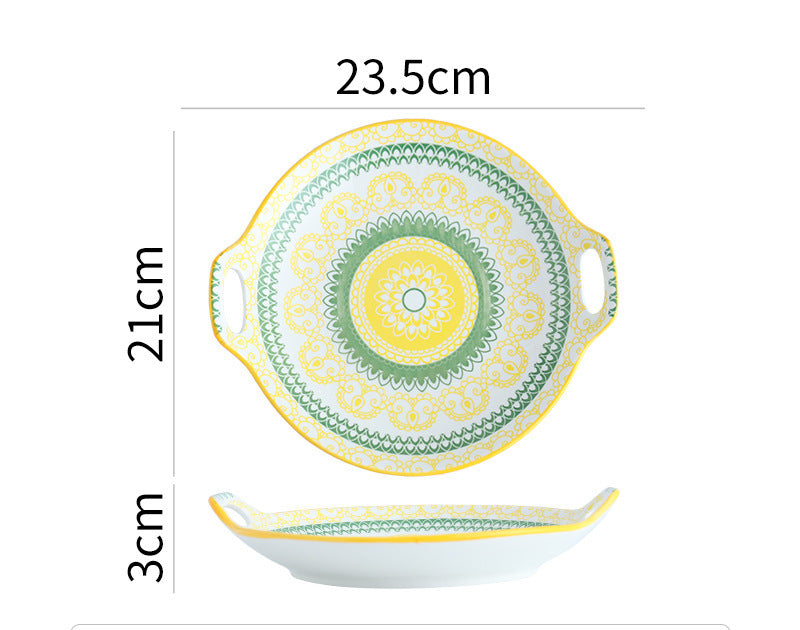 Bohemian Tableware Fruit Plate Ceramic Bowl