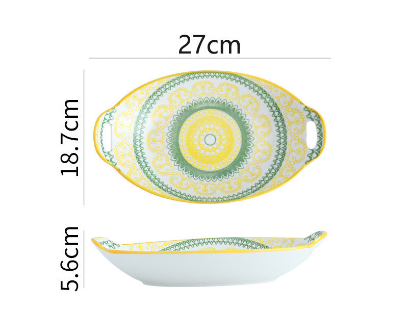 Bohemian Tableware Fruit Plate Ceramic Bowl