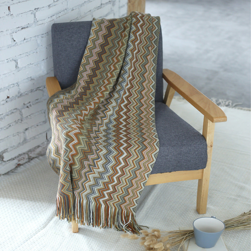 Bohemian knitted blanket