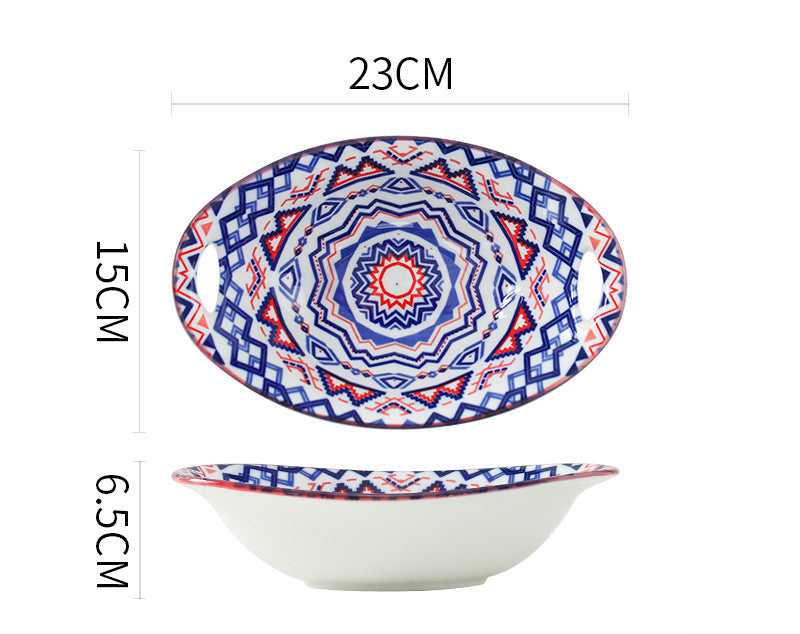 Bohemian Tableware Fruit Plate Ceramic Bowl