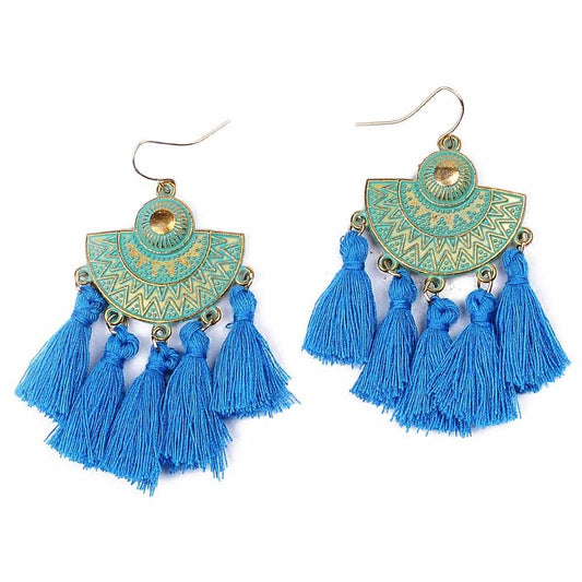 Artilady tassel drop earrings vintage boho jewelry