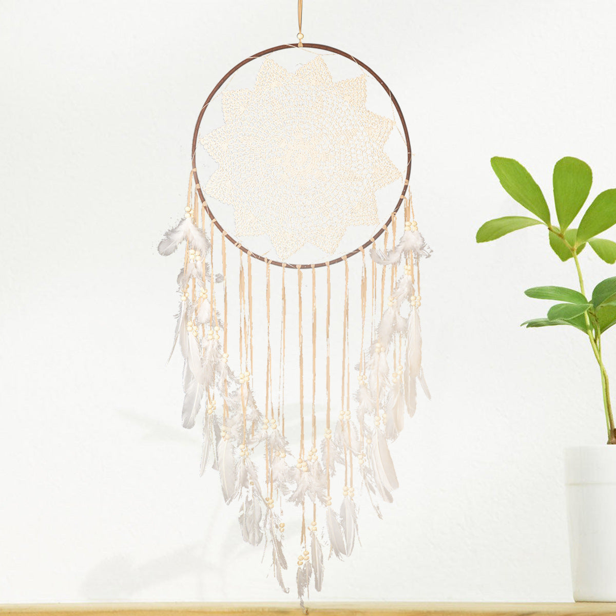 Dream Catcher Large Ornament Wedding Wedding Props Decoration Feather Pendant Make Up Dream Net Handmade Wall Hanging