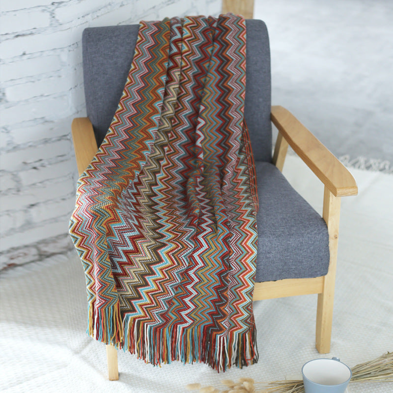 Bohemian knitted blanket