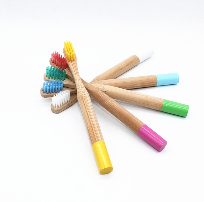 Natural Bamboo Toothbrush Biodegradable Wooden Eco-friendly Teeth Kids Case Tube Handmade Travel Tooth Brush-5 Colors