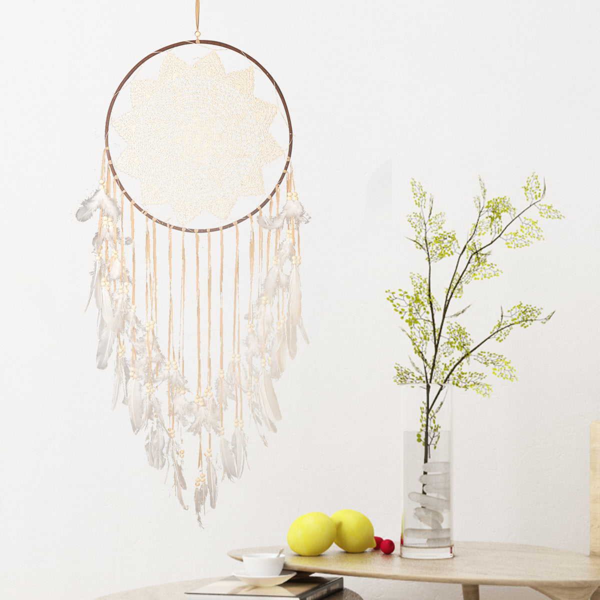 Dream Catcher Large Ornament Wedding Wedding Props Decoration Feather Pendant Make Up Dream Net Handmade Wall Hanging