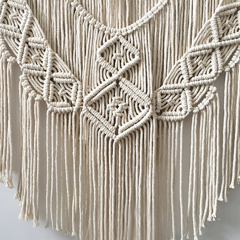 Macrame Wall Hanging Decor Boho Woven Home Decoration for Bedroom Living Room Gallery Geometirc Handmade Ornaments 35"x23.6"