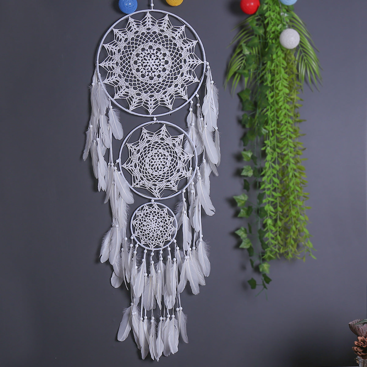 New Three-Ring Star Big Lace Dream Catcher Wedding Scene Decoration Dream Catcher Ornaments Homestay Ornaments