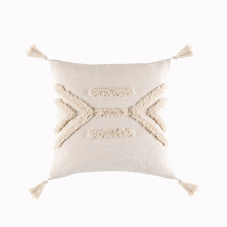 Tassels Cushion Cover 45x45cm Beige White Pillow Covers Decorative Pillow Case Square Home Boho Decor Macrame Pillowcase