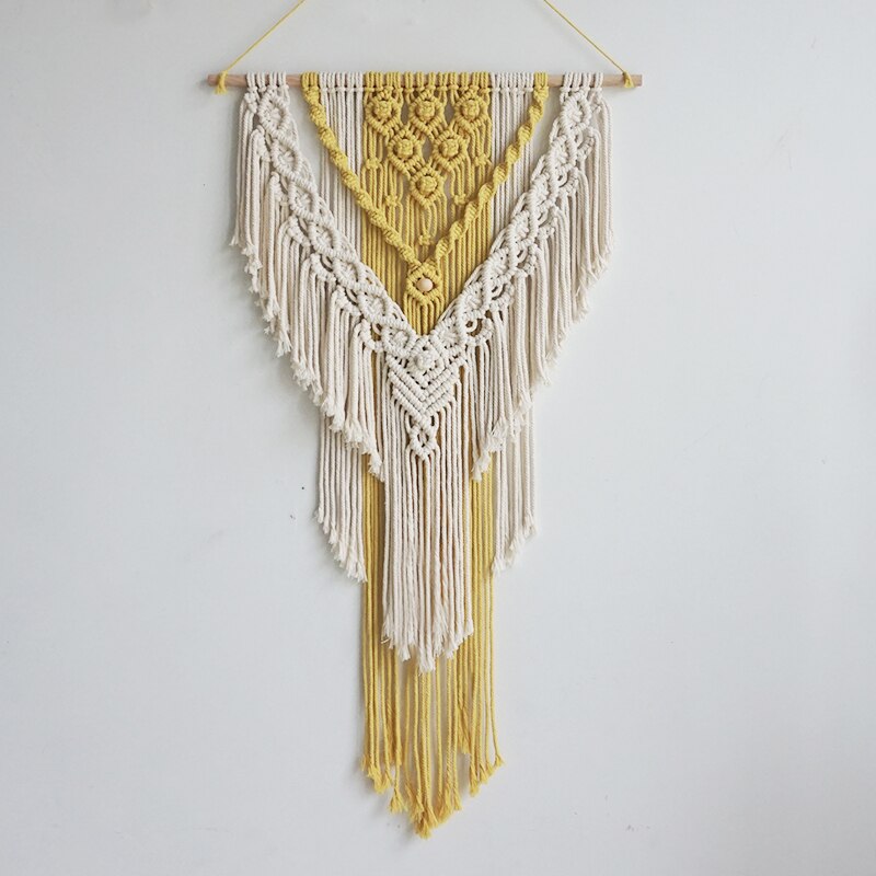 Nordic Macrame Wall Hanging Handmade Tapestry Boho Decor Tassel Living Room Wall Hanging Decoration