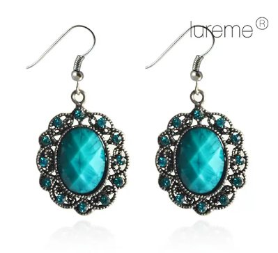 Lureme®Vintage Sapphire Turquoise Earrings