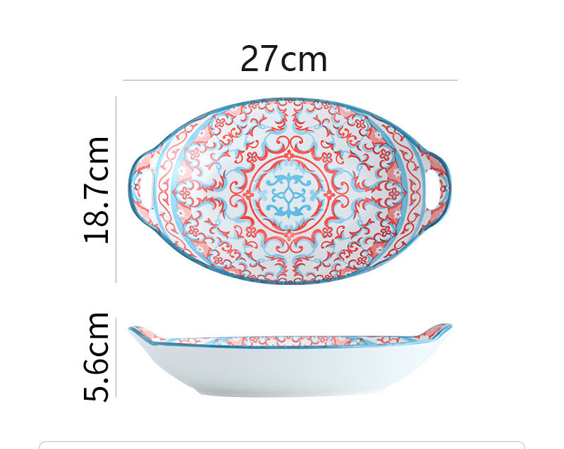 Bohemian Tableware Fruit Plate Ceramic Bowl