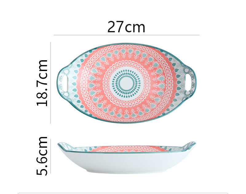 Bohemian Tableware Fruit Plate Ceramic Bowl