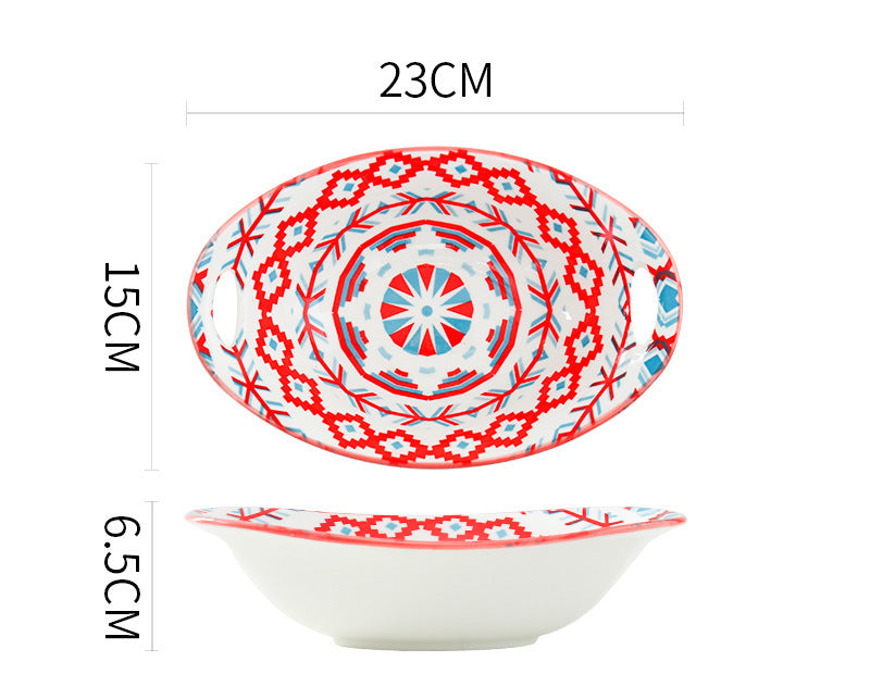 Bohemian Tableware Fruit Plate Ceramic Bowl