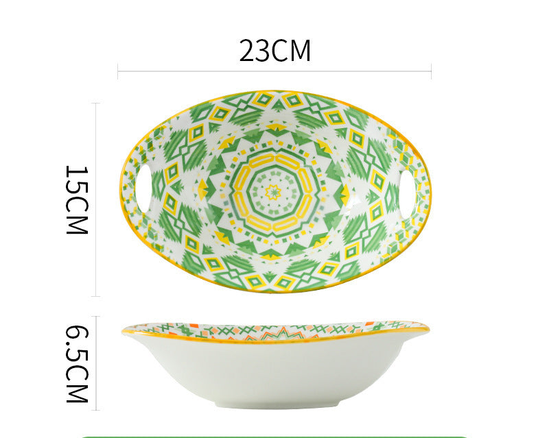 Bohemian Tableware Fruit Plate Ceramic Bowl