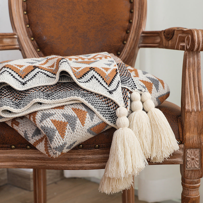 Knitted Bohemian Air Conditioner Nap Blanket