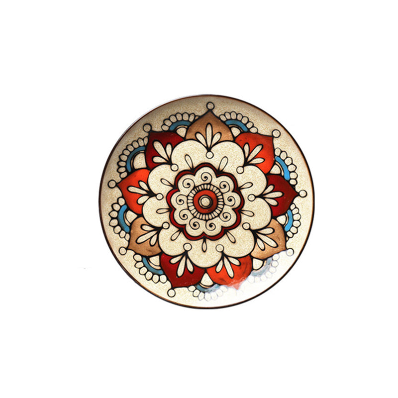 Ceramic Plate Household Tableware Round Flat