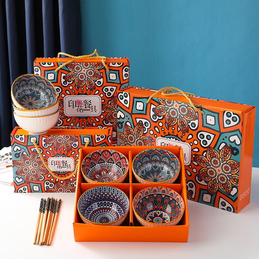 Bohemian Tableware Set Ceramic Tableware Gift Box