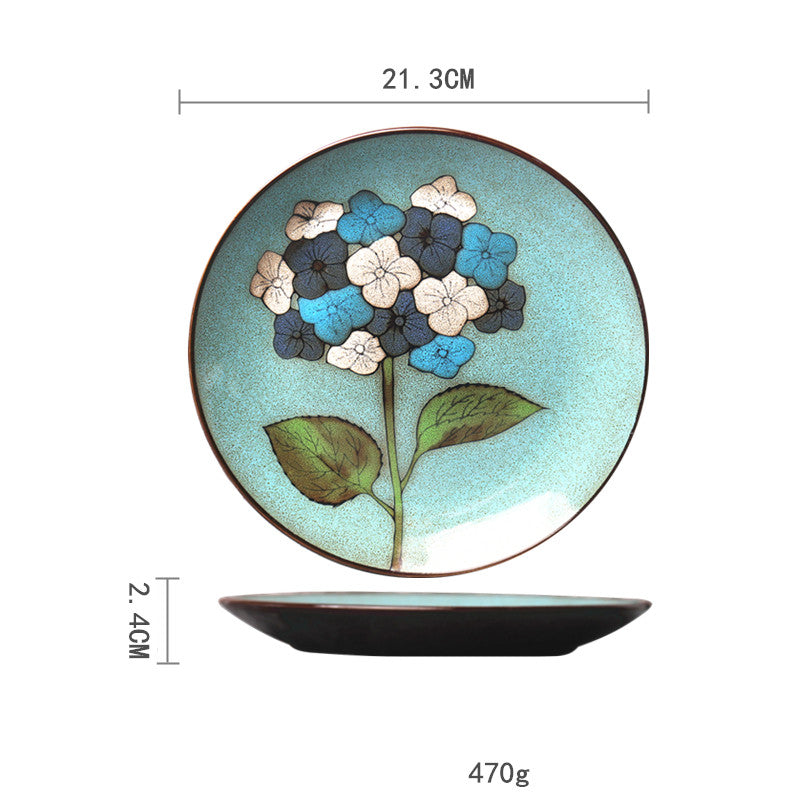 Ceramic Plate Household Tableware Round Flat