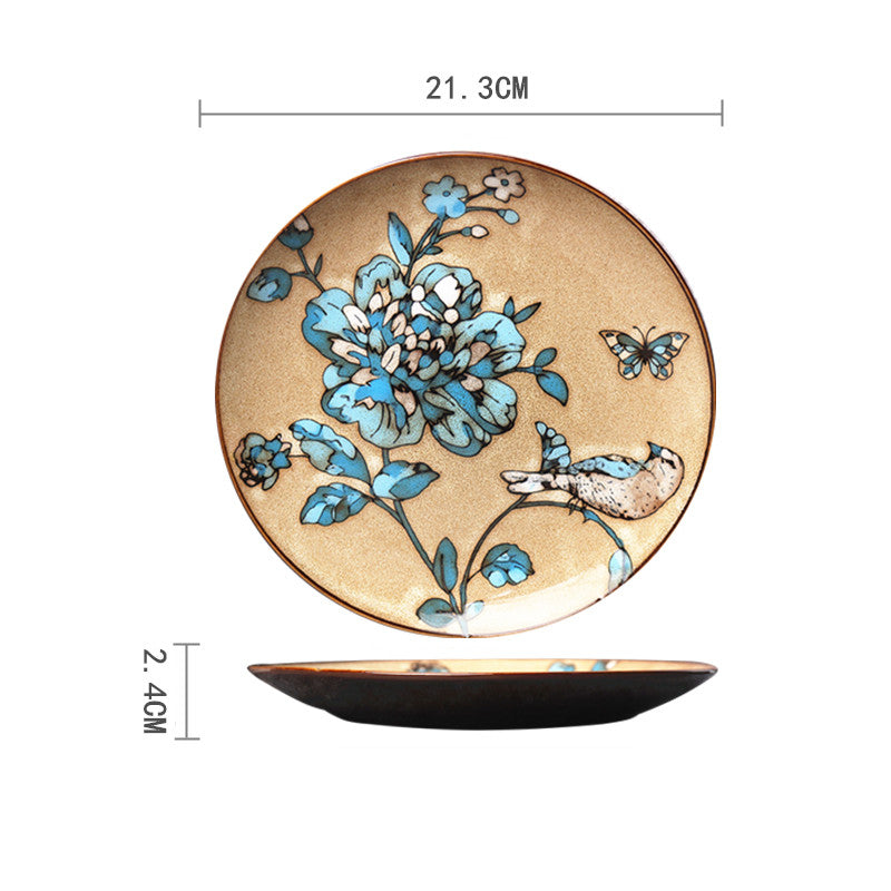 Ceramic Plate Household Tableware Round Flat