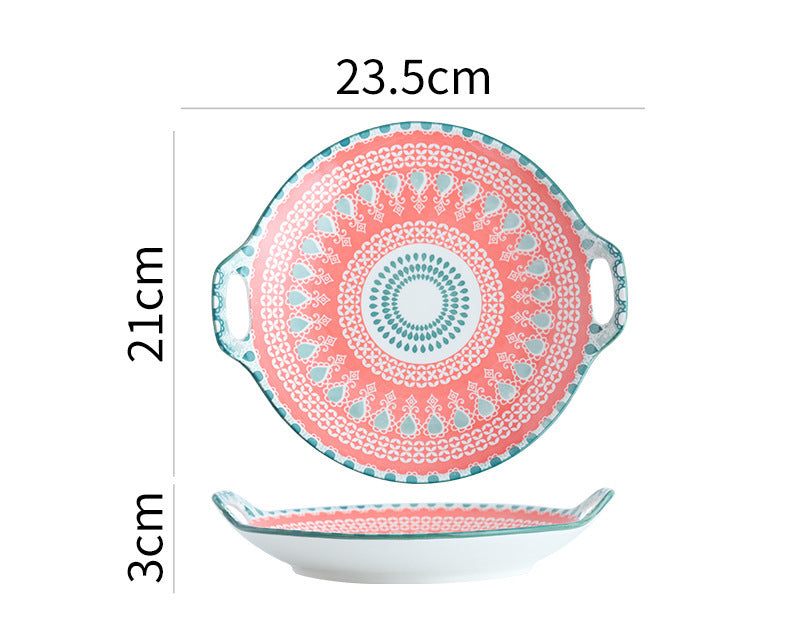 Bohemian Tableware Fruit Plate Ceramic Bowl